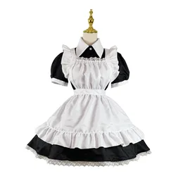 Women Lovely Maid Cosplay Costume Short Sleeve Retro Maid Lolita Dress Cute Japanese French Outfit Cosplay Costume Plus Size 5XL