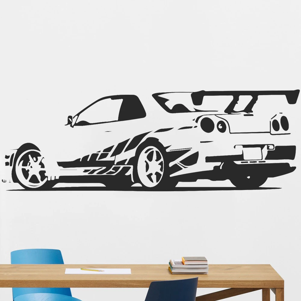 Skyline Racing Car Wall Stickers Boyd Room Home Decoration Fashion Vinyl Wall Decals Living Room Office Decor Accessories Y639