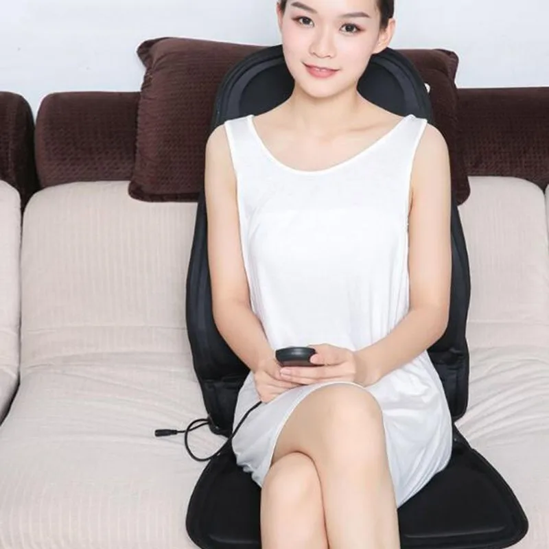 Heated Back Massage Seat Topper Car Home Office Seat Massager Heat Vibrate Cushion Back Neck Massage Massage Relaxation