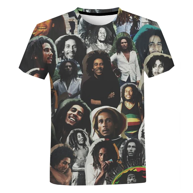 Bob Marley Reggae Style Oversized T-shirt Men Women Hip Hop Fashion Casual Short Sleeve Unisex Harajuku Streetwear Cool T Shirt