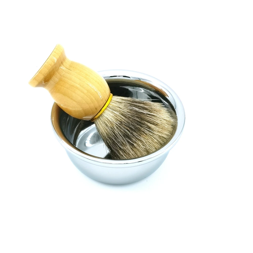 

Large Diameter Stainless Steel Barber Shop Shaving Brush Foaming Soap Bowl Best Men's Beard Facial Cleansing Tool