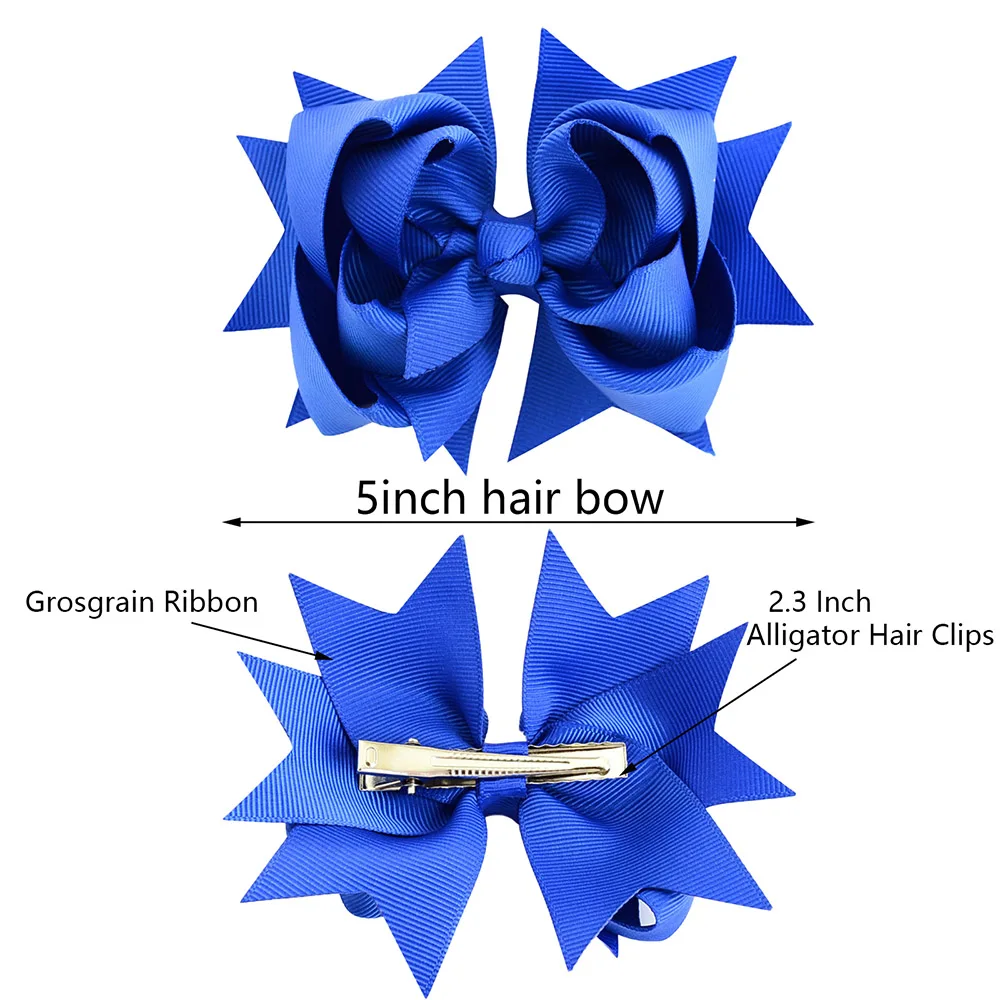 2 PCS Girls Hair Clip Grosgrain Ribbon Bows Three-layer Solid Bowknot Hair Barrette Handmade Hair Accessories for Kids Girl Gift