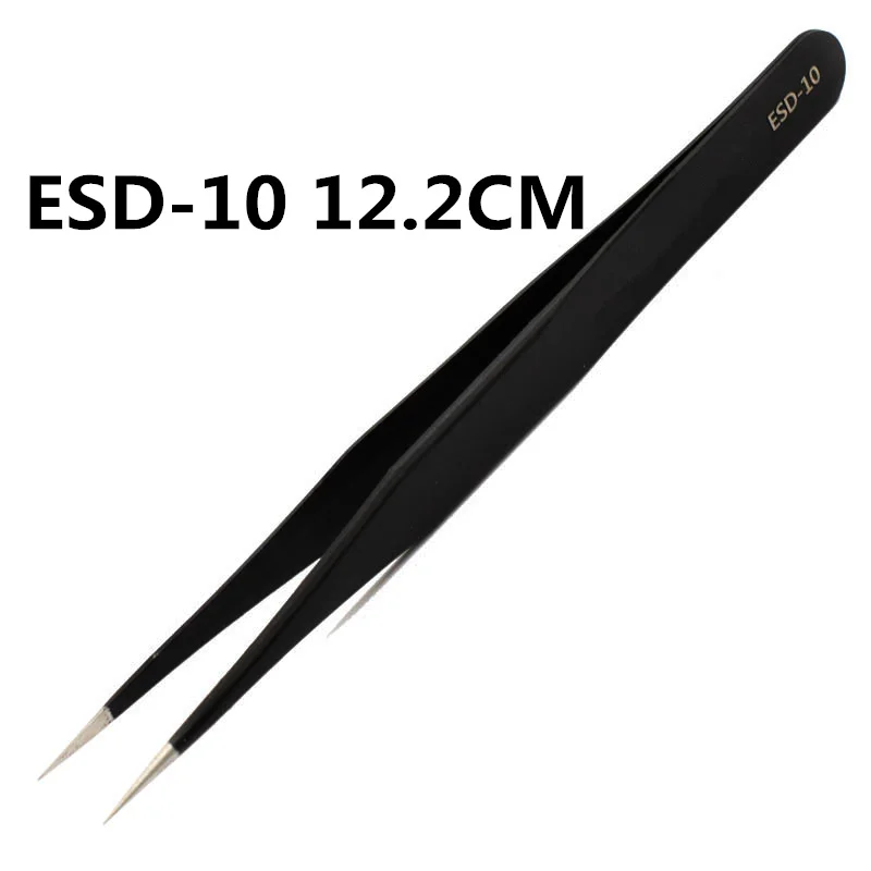 طقم ملقط مقاوم للصدأ مضاد للساكنة ، ملقط صناعي ، أدوات إصلاح الهاتف المحمول ، ملقط دقيق من ESD ، es10 إلى ESD15 ، #2