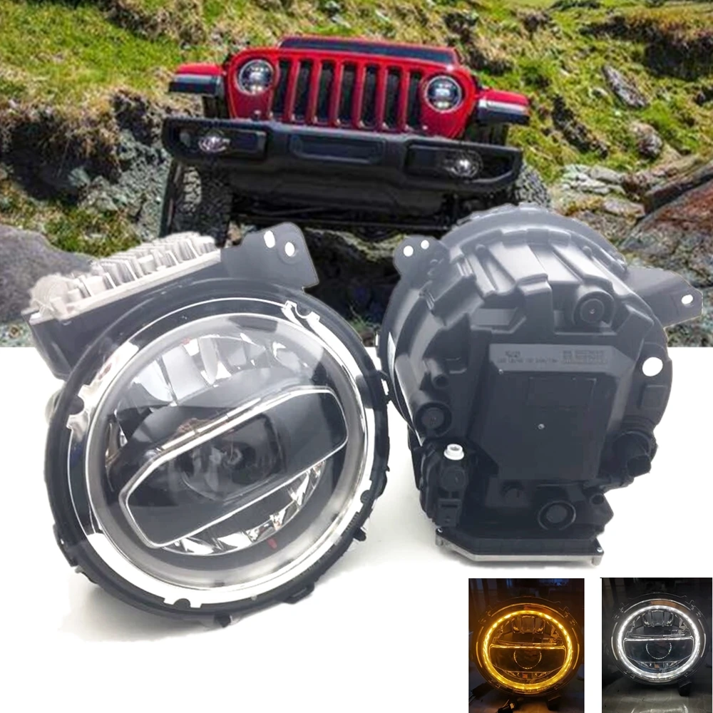 

Car 90W 9 Inch Led Headlight for Jeep Wrangler JL 2018 2019 With White DRL Amber Turn Signal Halo Wrangler JL Accessories