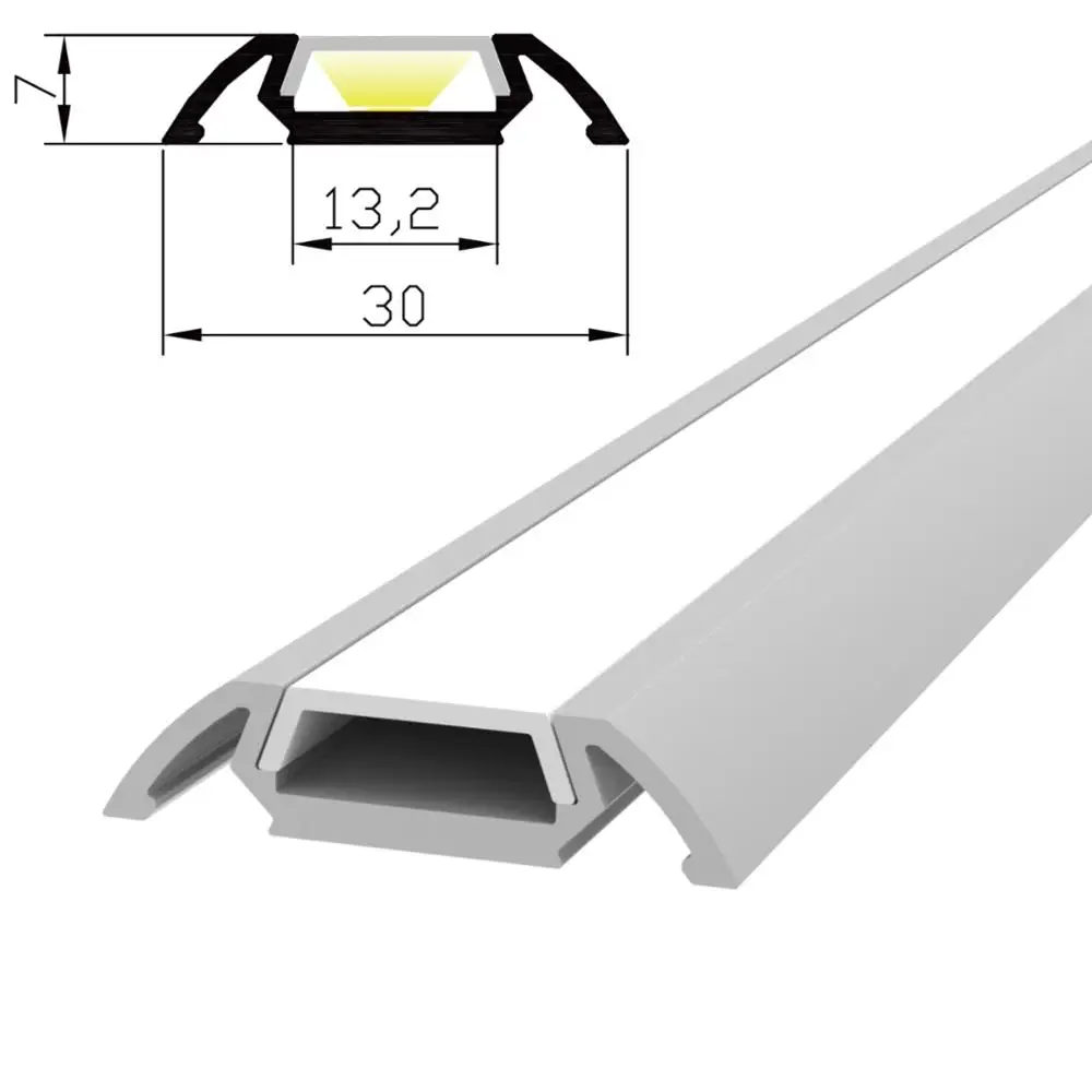 20m(20pcs) a lot, 1m per piece, Anodized diffuse cover aluminum profile for led strip light AP3007