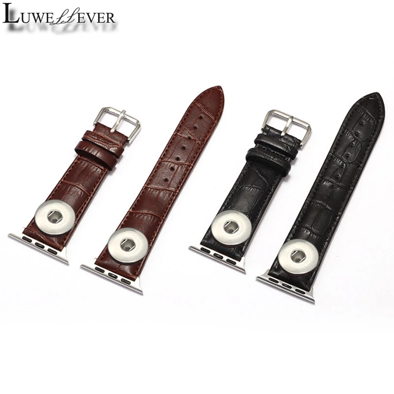 

New Strap For Apple Watch Band Genuine Leather Loop 42mm 38mm Watchband For Iwatch 44mm 40mm Fit 18mm Snap Button Bracelet Belt