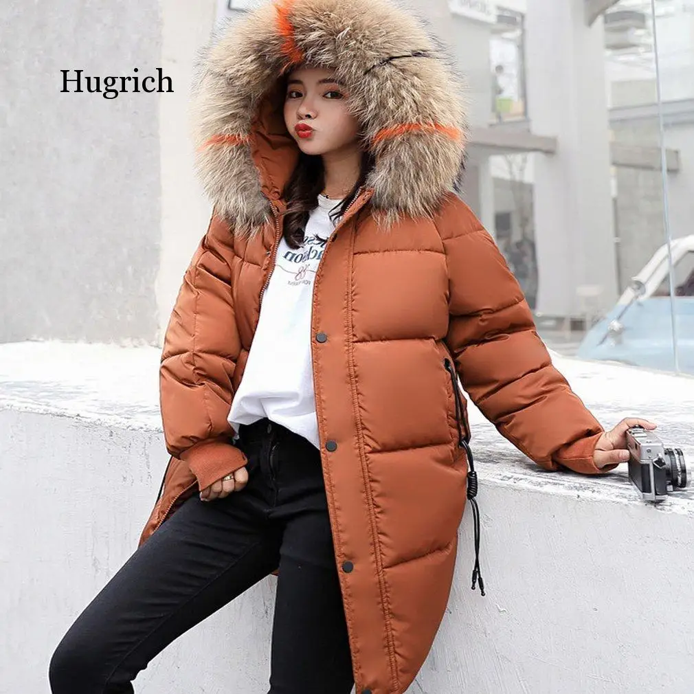 Cotton Jackets Women's Long Parkas Slim Hooded Warm Winter Coats Female  Black Overcoats