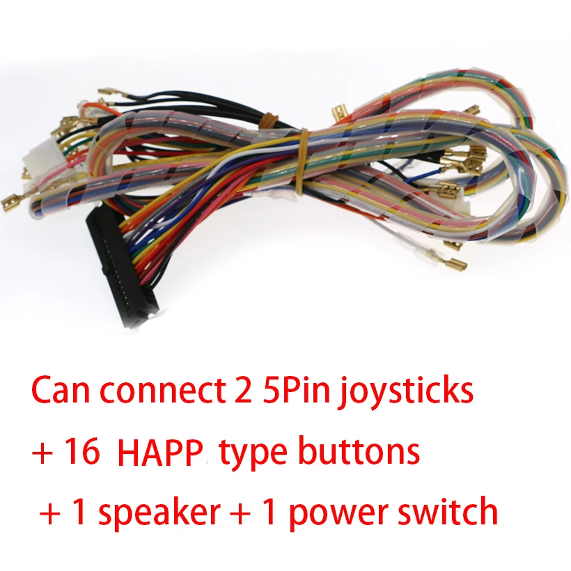 Arcade Wiring Harness 10*2 20 pin with 5,6 buttons wires for 2 players arcade game/cabinet accessories 6 key push button wires