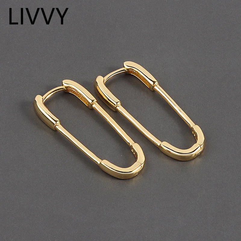 

LIVVY Silver Color New Small Pin Ear Buckles Earrings For Women Creative Trend Fashion Accessories Gorgeous Jewelry GIft