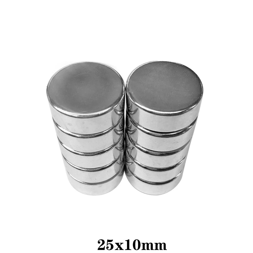 1/2/5/10/15PCS 25x10 mm Strong Cylinder Rare Earth Magnet 25mmX10mm Round Neodymium Magnets 25x10mm N35 Disc Magnet 25*10 mm