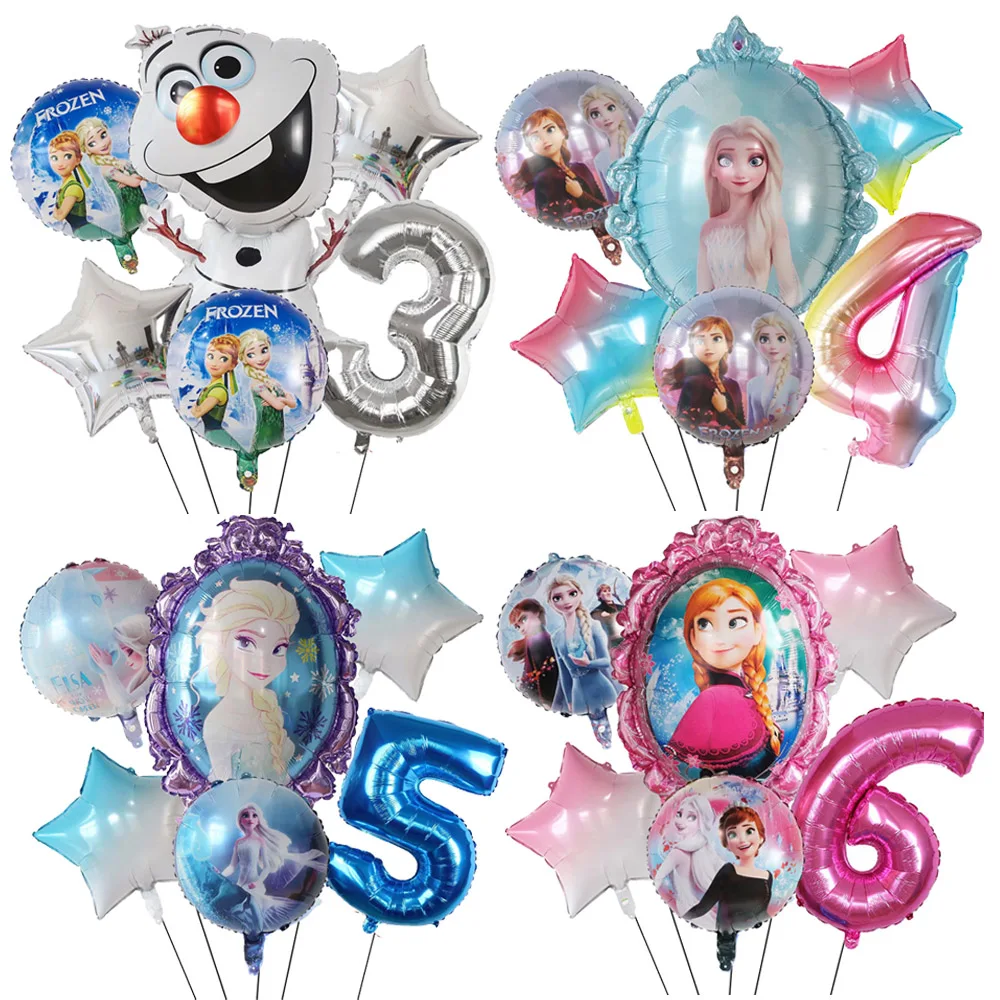 Disney Frozen Balloons Elsa Princess Foil Number Balloon Baby Shower Girl Birthday Party Decorations Kids Toys Star Air Globos