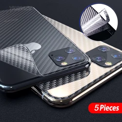 5Pcs Carbon Fibre Back Soft Matte Screen Protector Film For iPhone 11 12 13 mini 14 15 16 Pro Max Plus X XS MAX Anti Fingerprint