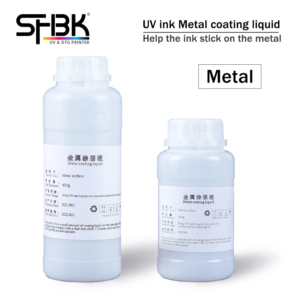 UV ink Metal coating liquid Pretreatment liquid used for UV printer to help UV ink absorb on smooth surfaces without falling off