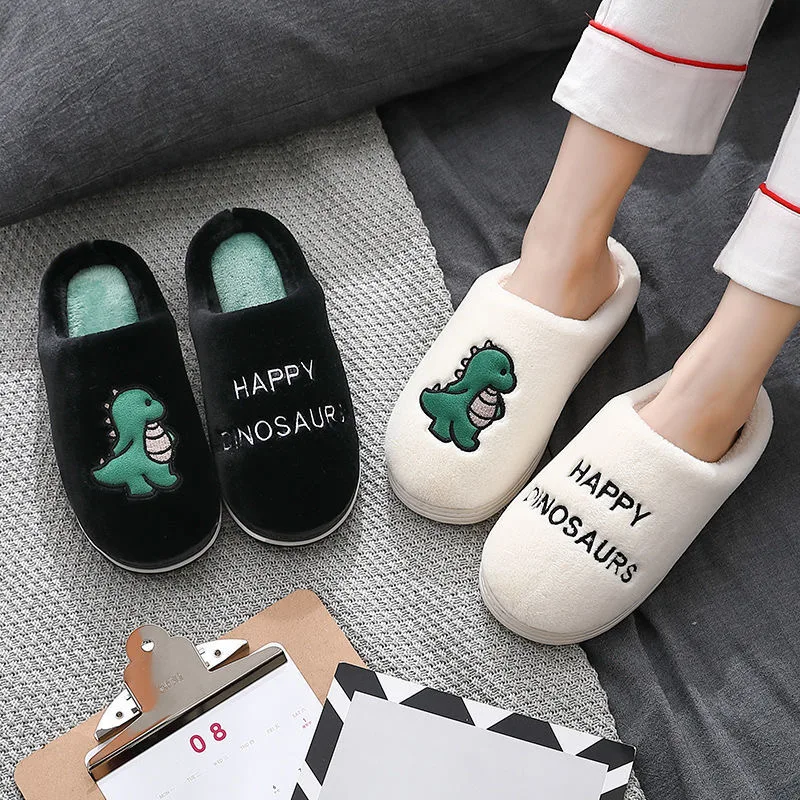 Leuke Thuis Slippers Voor Mannen Comfort Winter Warme Schoenen Cartoon Zachte Winter Vrouwen Slippers Indoor Kamer Slippers Bont Slides Mannen