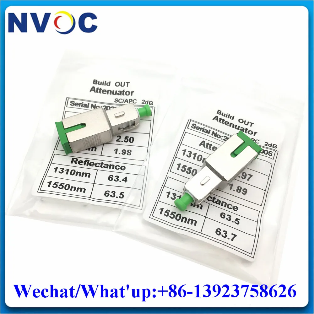 50Pcs SC(Male)APC-SC(Female)/APC 1dB 2dB 3dB 5dB 7dB 10dB 15dB 20dB Singlemode SM SX Metal Fixed Type Fiber Optical Attenuator