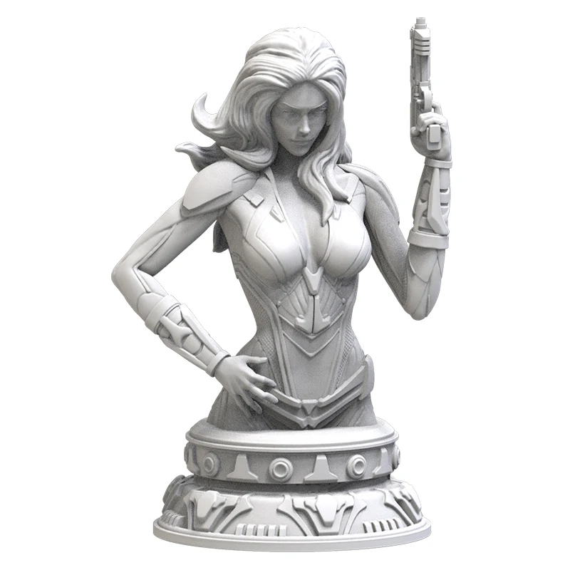 60mm Resin Model Kits Female Warrior Bust Girl Unpainted No Color RW-317