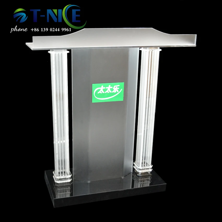 2021 AKLIKE Upscale Custom Remote Control LDE Lamp Lectern Rostrum Podium Church Pulpit Large Desktop Platform  Office Furniture