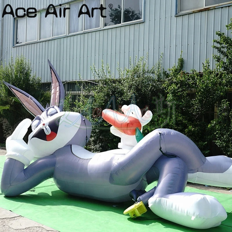 Inflatable Easter Decoration, Grey Rabbit, Dozing On Its Back, Model Decoration for Advertisements, New Style