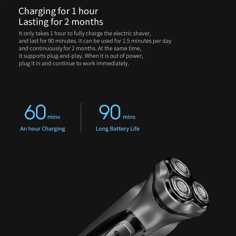 Youpin Enchen ماكينة حلاقة الوجه الكهربائية استبدال الرأس BlackStone ماكينة حلاقة كهربائية للرجال قابلة للغسل USB الحلاقة استبدال الرأس #5