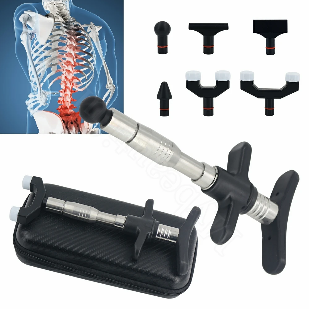 

Portable Chiropractic Adjusting Tool Manual Massage Gun 6 Heads For Therapy Lumbar Syndrome Body Pain Relief Massager