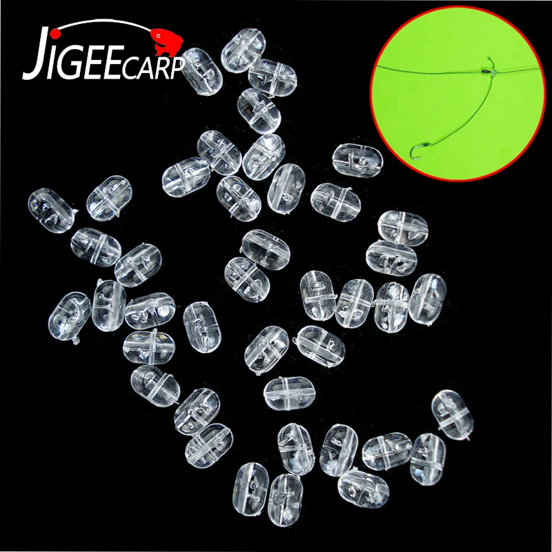 Jigeecarp 1000 Pcs di Pesca Alla Carpa Chiaro Ovale Croce Branelli Del Foro di Plastica Sabiki Rig 3 Modo Del Branello Ponticello di Collegamento