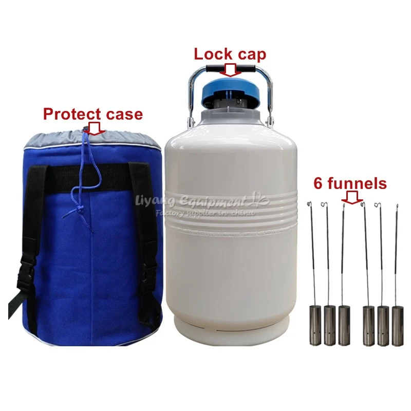 กระป๋องเก็บ10L 15L ไนโตรเจนเหลว35L 6L 2L ทำจากอลูมิเนียมการบินพร้อมเคสป้องกัน