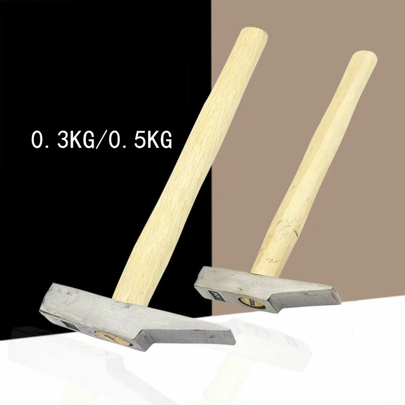 Multifuctional flat head Machinist hammer wooden handle small Duckbill hammer for electrician woodworking nail Geology tools