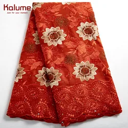 Kalume African Swiss Cotton Lace Fabric New Style Nigerian Swiss Voile Lace In Switzerland Stone Swiss Cotton Lace Fabrics F2327