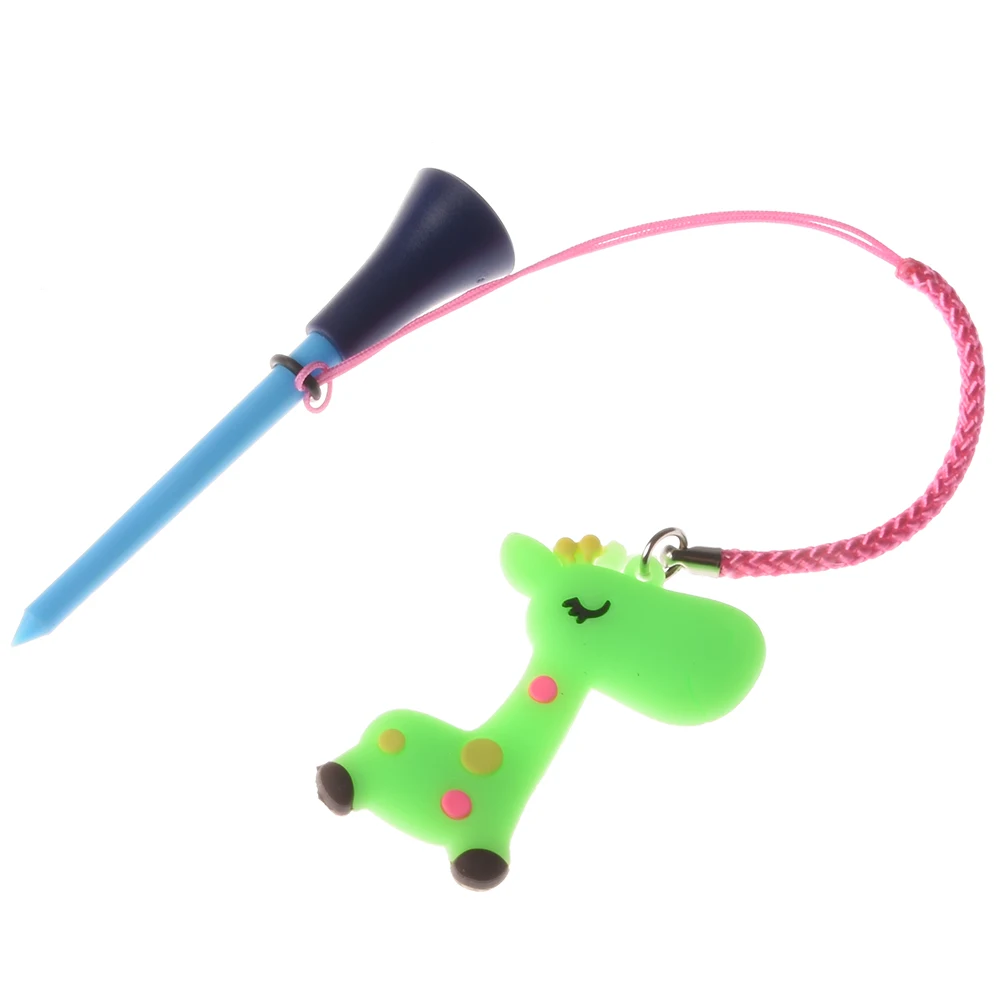 5Pcs Golf Rubber Tees With Handmade Rope Prevent loss Different Cartoon Pattern Golf Ball Holder And Braided Rope Golf Gift