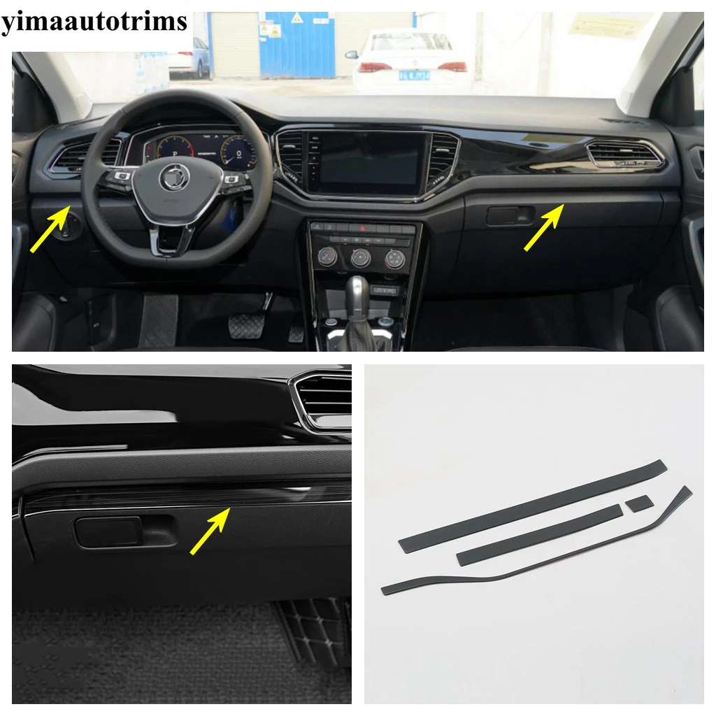 Dashboard Central Control Panel Strip Air AC Vent Cover Trim For Volkswagen T-Roc T Roc 2018 - 2022 Car Accessories Interior Kit