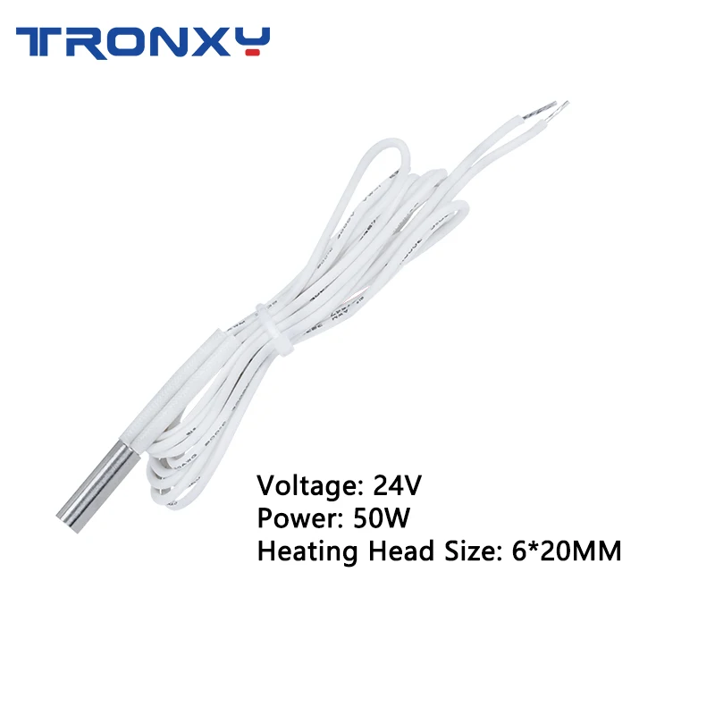 

3D Printer Accessories Tronxy 24V 50W 1PC/5PC Heating Tube 6*20mm Cartridge Heater Use For 3D Machine Hotend Extruder Heater