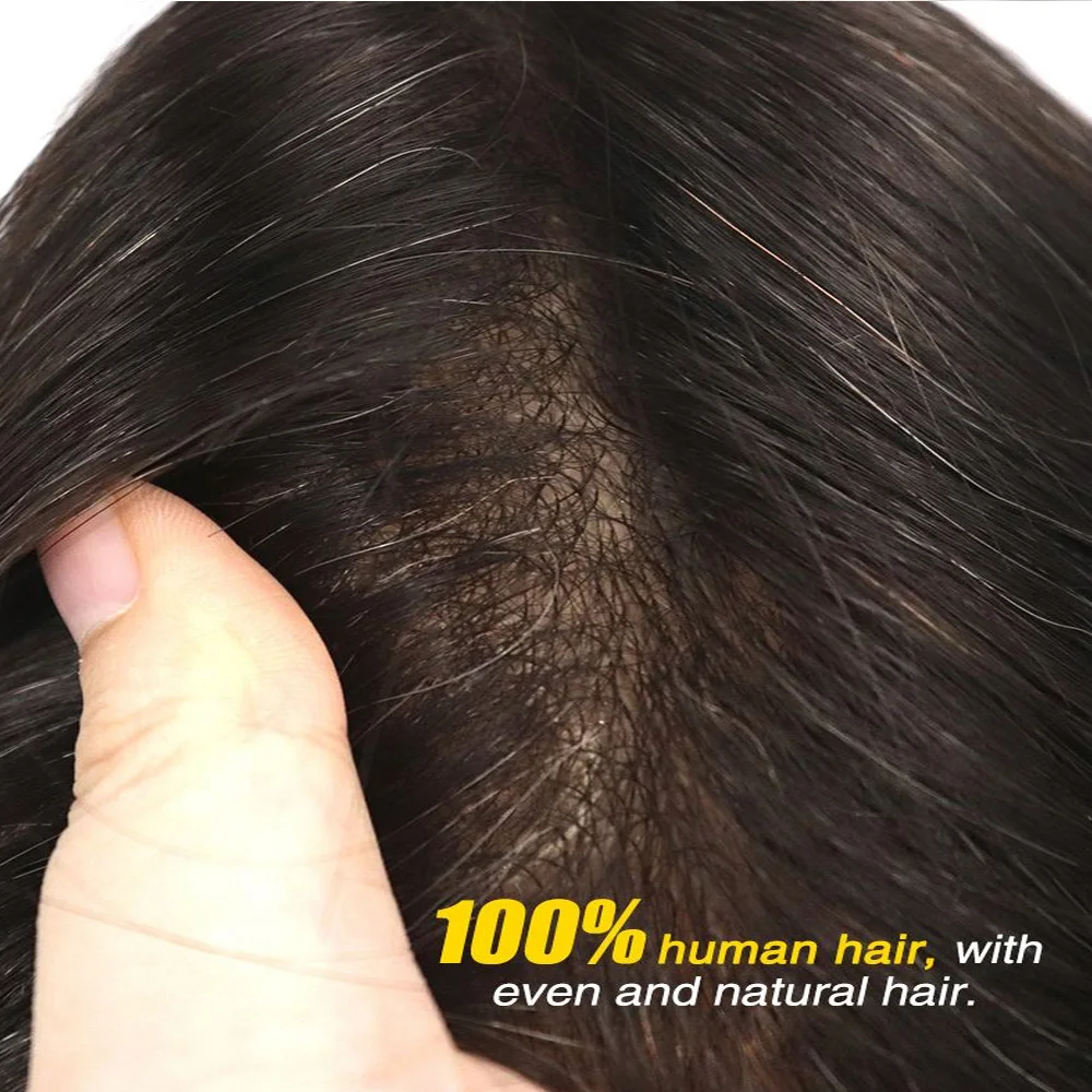 Lembut Kulit Tipis Rambut Manusia Asli untuk Pria Penuh V Melingkar Pria Wig Rambut Pria Sistem untuk Pria fashion Wig Hairpiece