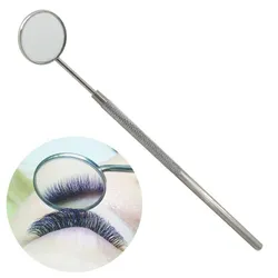 1Pc Eyelash Extension Grafting Checking Mirror Stainless Steel Handle Oral Teeth Care Eyelashes Makeup Tools And Accessories