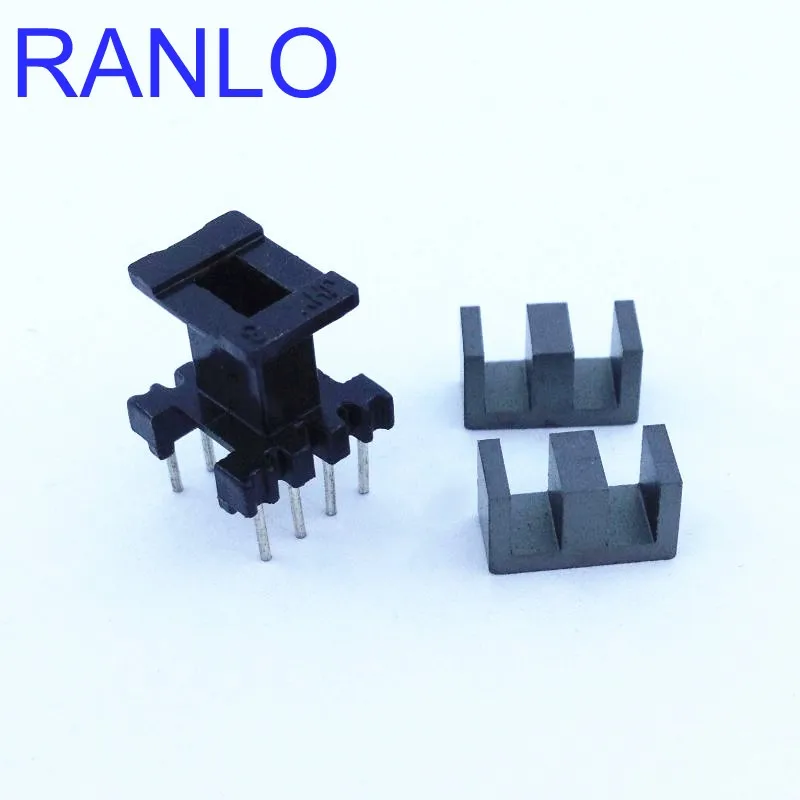 20sets/lot EE10 8pin Bobbin Coil Former PC40 Soft Ferrite Core For  SMPS HF Transformer