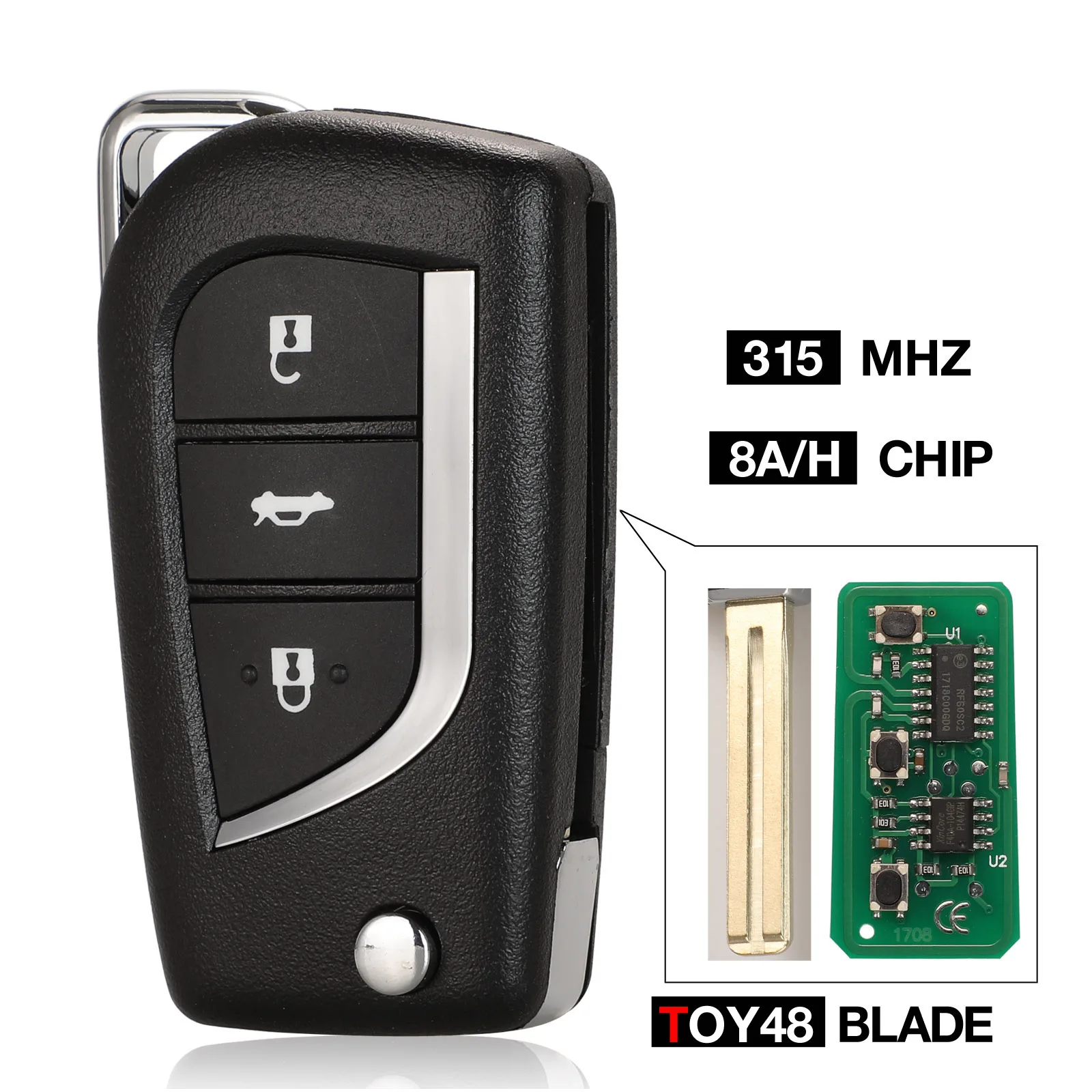 Kutery 315mhz H Chip Flip Remote Auto Schlüssel Fob 2012 2013 2014 2015 2016 2017 für Toyota Corolla Levin toyota Auris/