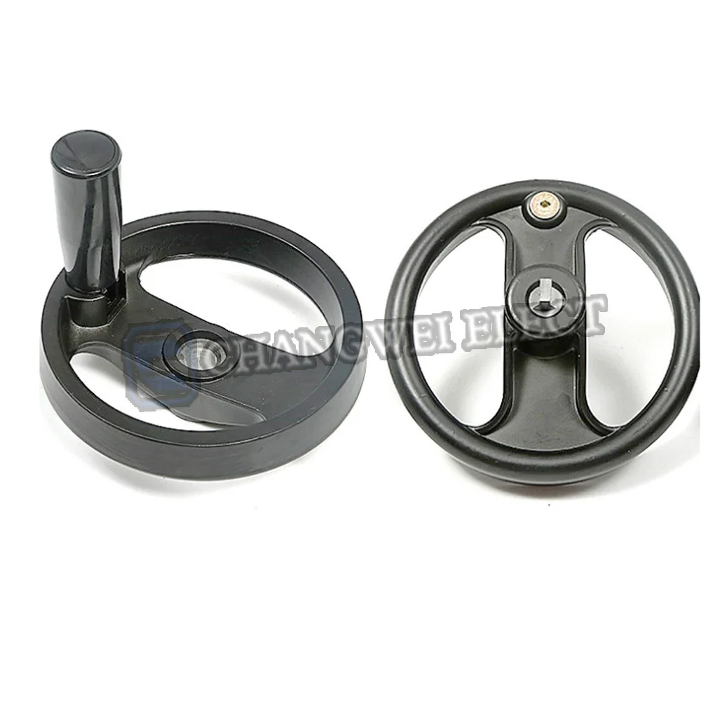 Aluminum alloy machine tool hollow handwheel, foldable handle, round double-spoke nylon handwheel,control locking steering wheel