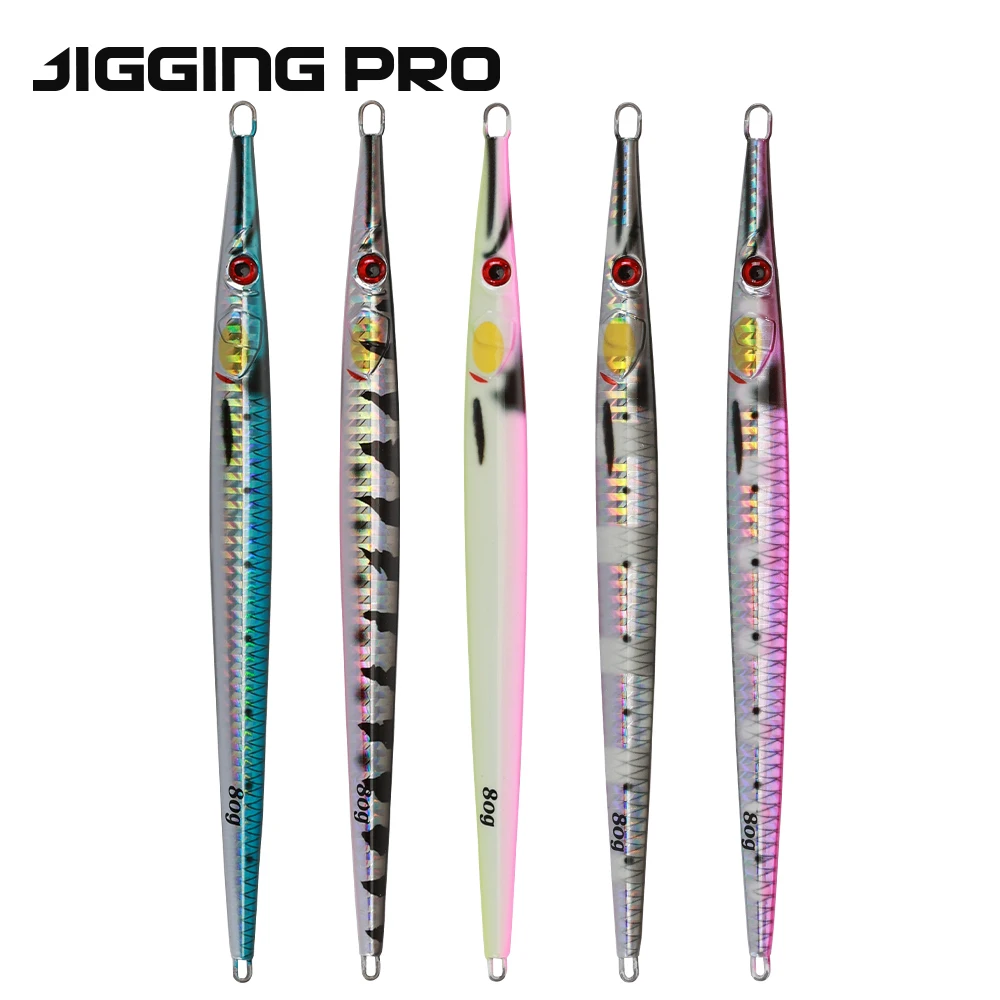 JIGGINGPRO 40g 60g 80g 100g 150g 3D Print Needle Jig Speed Jigs Saltwater Jigging Lure