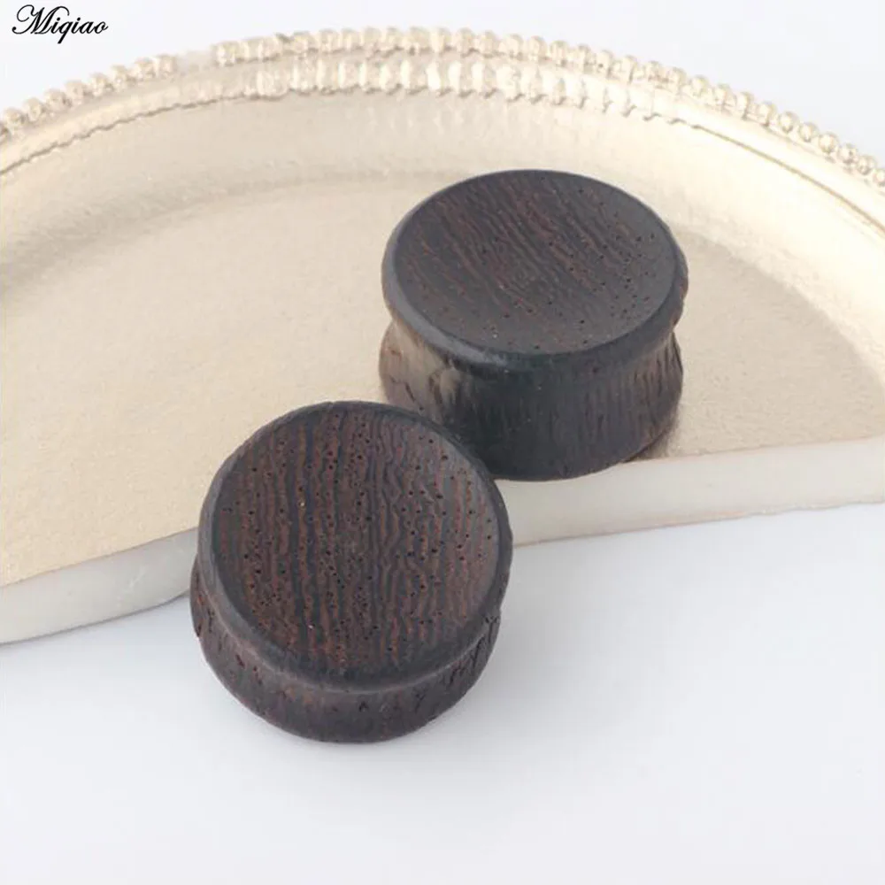 Miqiao 2pcs Fashion Ear Plugs Wood Flesh Tunnels Solid Bamboo Ear Gauges 6-22mm Body Piercing Jewelry New