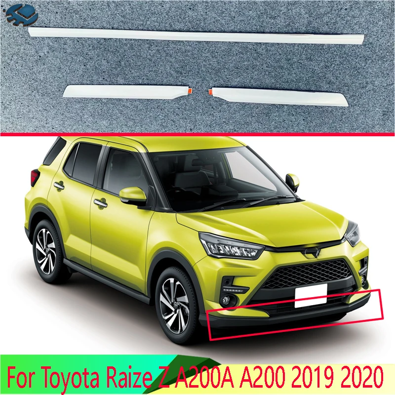 

For Toyota Raize Z A200A A200 2019 2020 ABS Chrome Plated Before The Bar Bumper Cover Shield Trim Molding Lower Grille