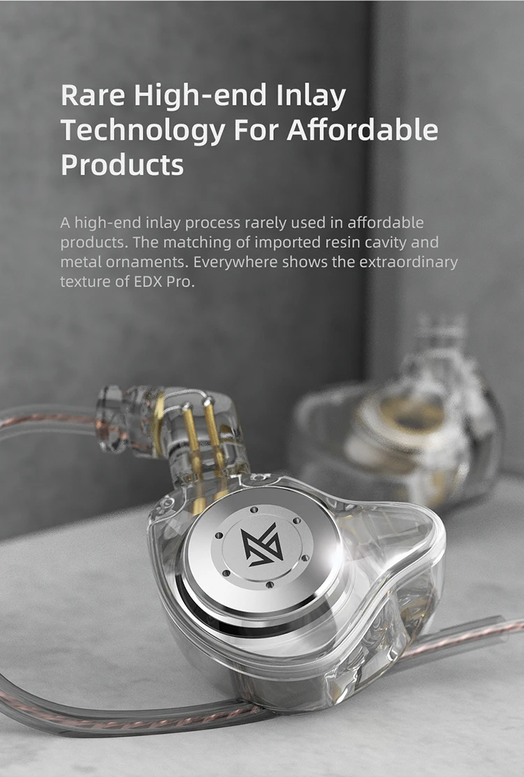 KZ EDX PRO In-Ear-Kopfhörer, dynamische Kopfhörer, HiFi-Musik, Sport-Ohrhörer, Sport-Headset mit Geräuschunterdrückung, KZ EDX PRO DQ6 ZS10PRO MT1 – Detail 3
