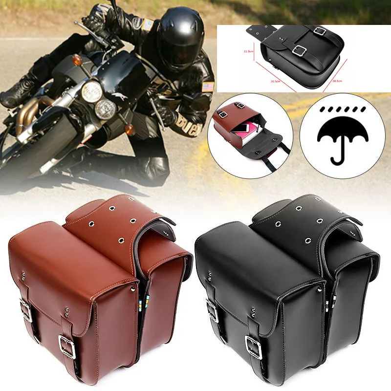 

Left Right Universal PU Leather Motorcycle Saddlebag Side Tool Luggage Bags Saddle Bags for Honda/Suzuki/Kawasaki/Yamaha