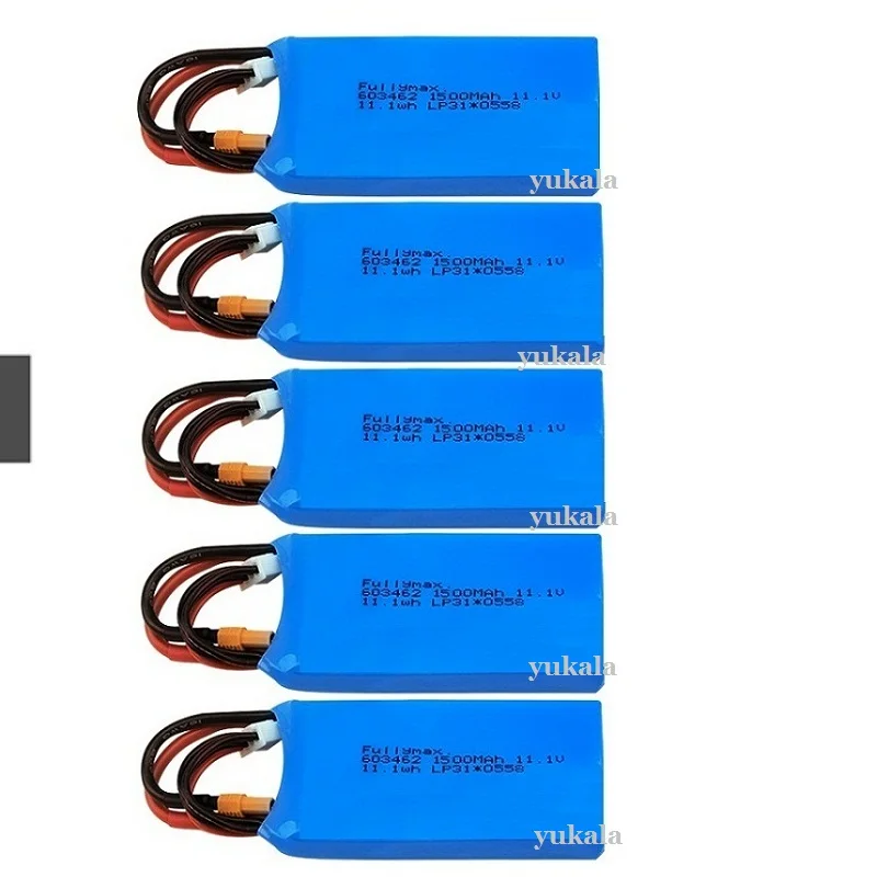 1-5pcs  3S 11.1v 1500mAh Lipo Battery for XK X450 FPV RC Drone Spare Parts 11.1v 1000mah Rechargeable Lipo Battery XT30