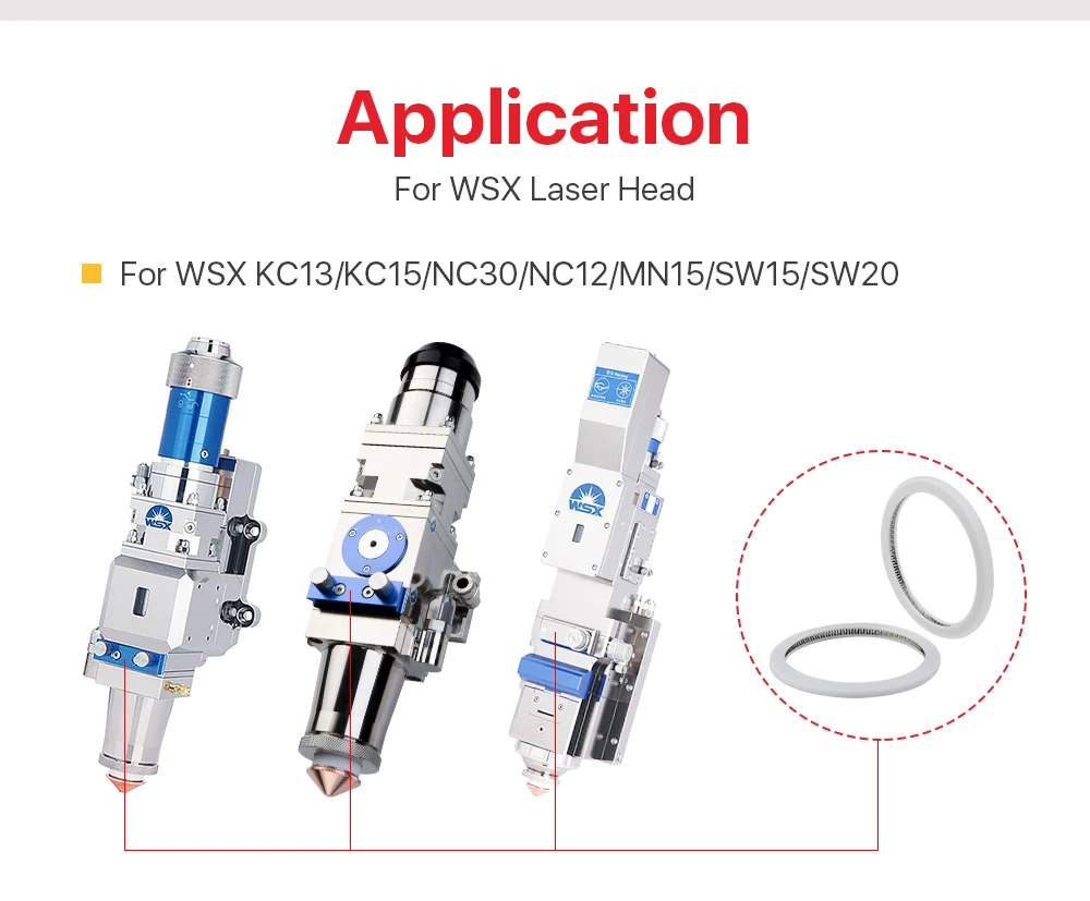 Ultrarayc Laser Dicht Ring für 37*7mm & 30*5mm WSX Schutzhülle Windows 37.5 × 29 × 3,7mm für WSX Laser Kopf KC13 KC15 NC30 SW20 – Detail 7