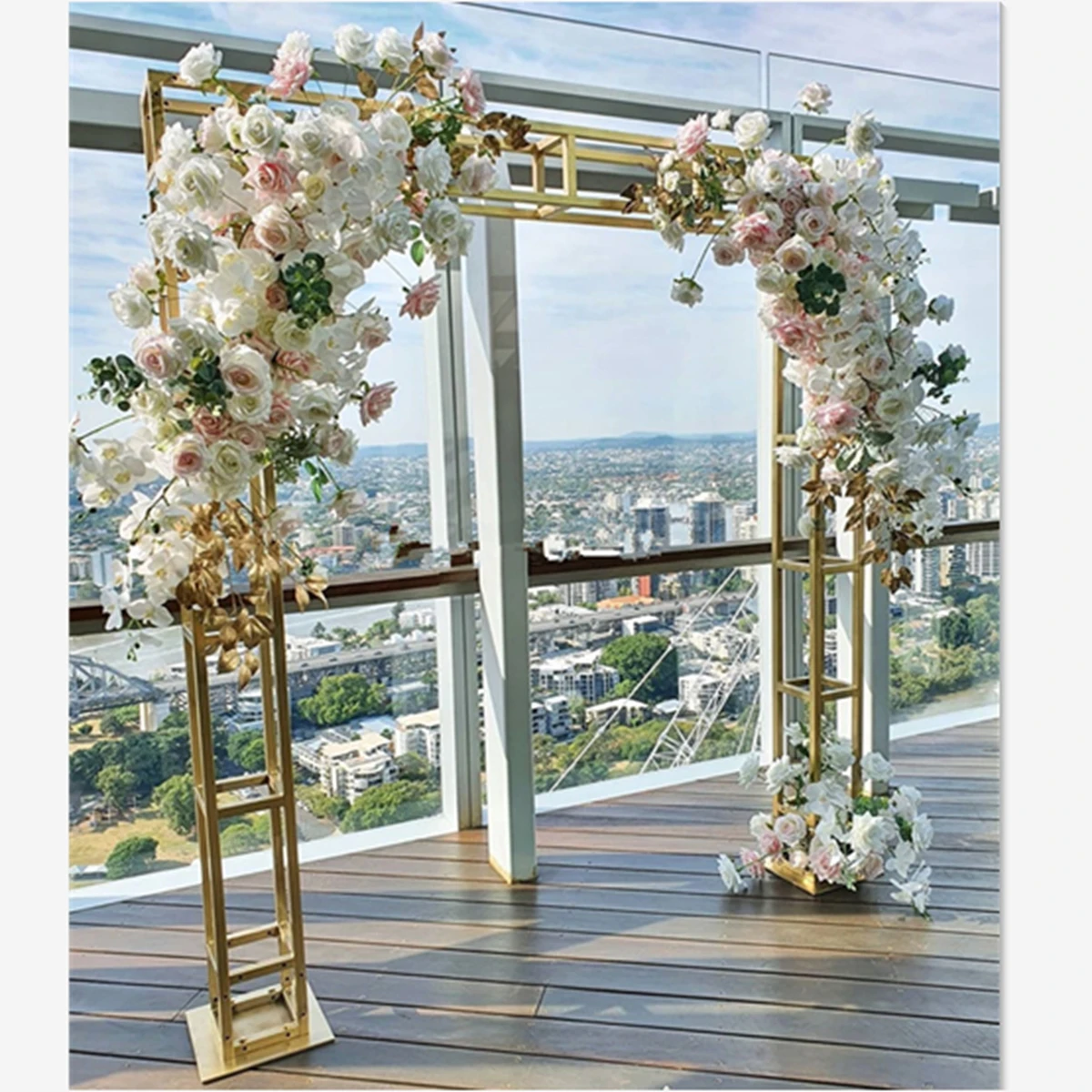 

180cm Tall)No flowers)Hot sale Iron Art Flower stand arch square article backdrop for wedding stage decor AB0816