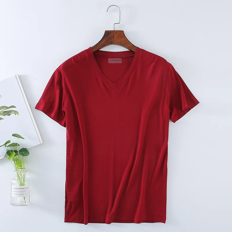 Plus size summer men's loose modal short-sleeved T-shirt bust 140cm 4XL 5XL 6XL 7XL 8XL thin solid T-shirt home service