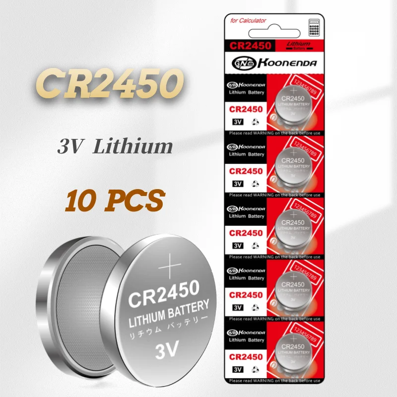 New 10PCS CR2450 3V Alkaline Button Battery bateria electronica Car Remote Control Key Electronic  Watch Batteries