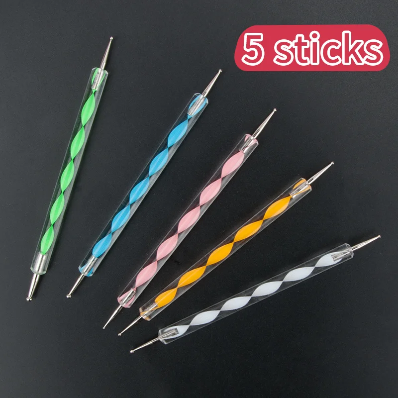 5Pcs Acryl Französisch Streifen Nail art Liner Pinsel Set 3D Tipps Maniküre Ultra-dünne Linie Zeichnung Stift UV gel Pinsel Malerei Werkzeuge