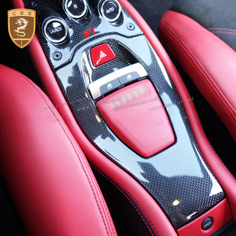 

Carbon Fiber Car Armrest Storage Central Control Panel Console Glove Tray Gear Panel For Ferrari 458 ITALIA 2011-2014