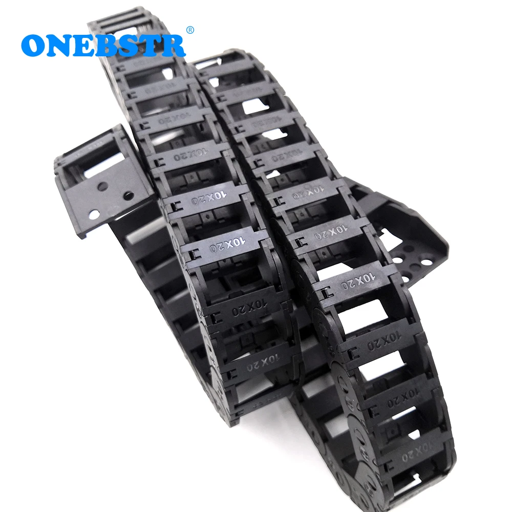 YCHEN 1 Meter 10x20mm Drag Chain Wire Carrier Cable Holder Towline Bridge Type Exterior Opening For CNC Router Machine Tools