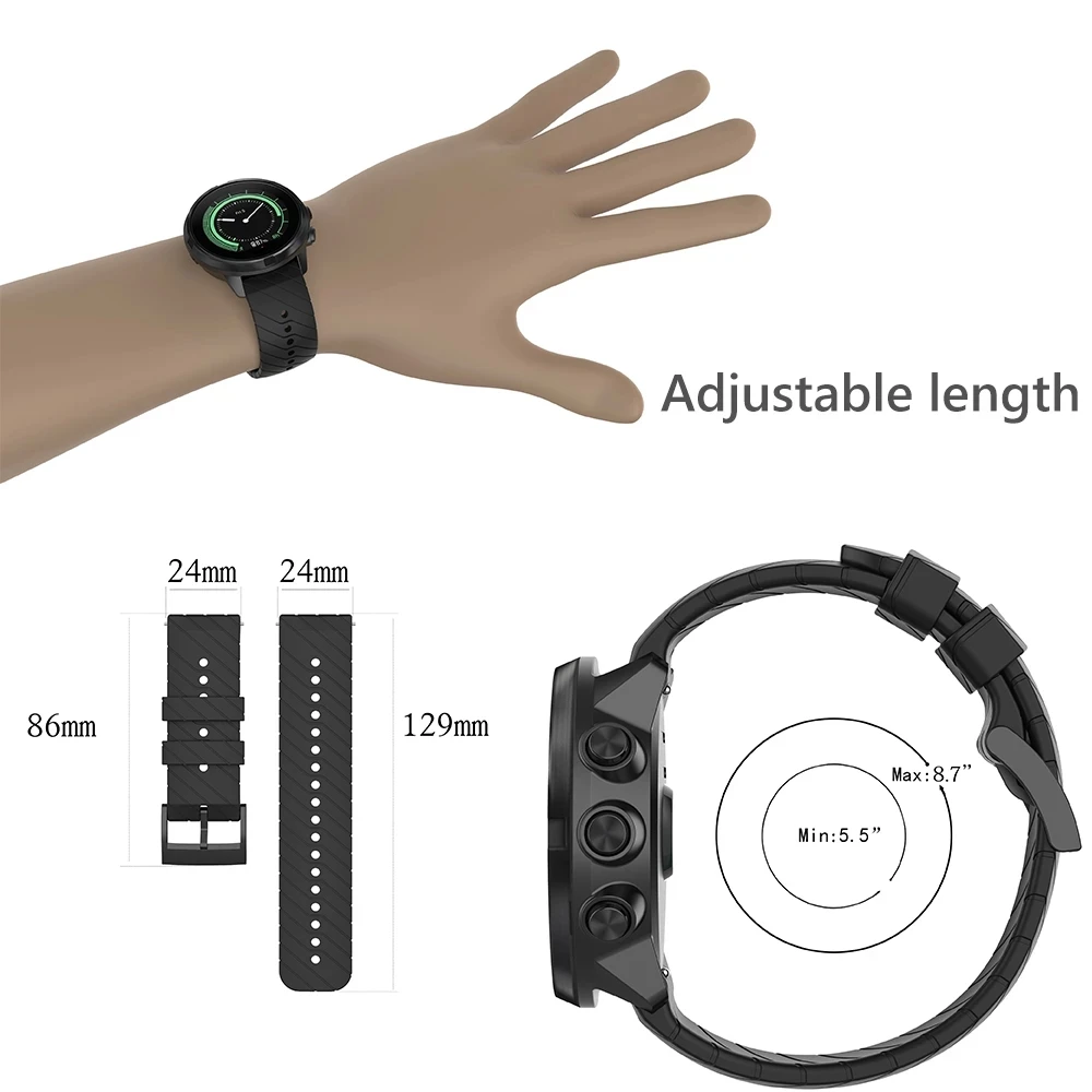 をのための7 9 baro腕時計アクセサリーのためスントD5 9スパルタスポーツリストバンド交換ブレスレット